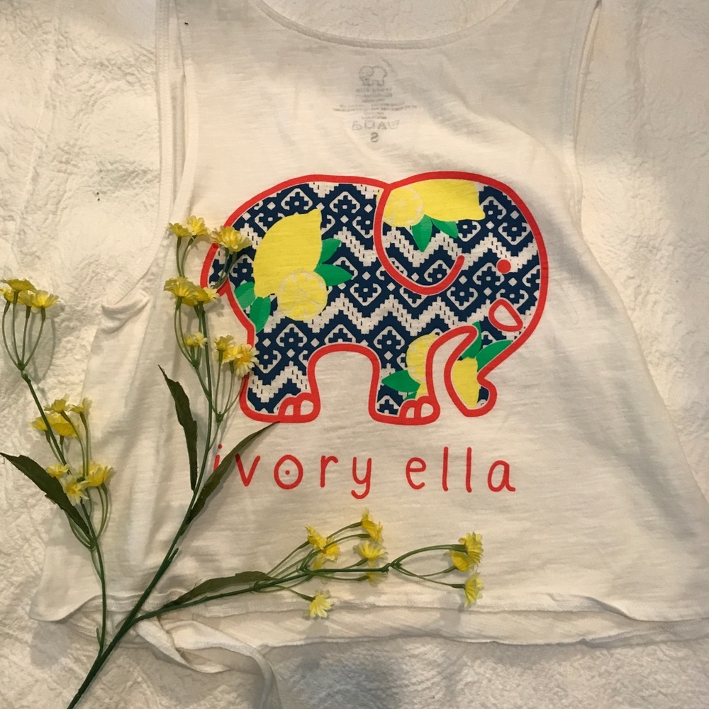 NWOT Ivory Ella White Lemon Tie Front Tank Top